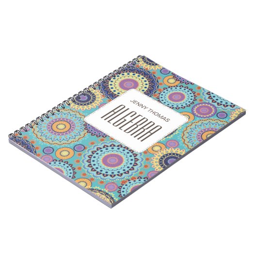 Moderne grafische Cute Trendy Colorful Patroonklas Notitieboek (Linkerzijde)