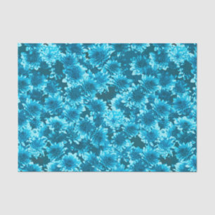 Moderne grafische Dahlia-patroon, indigoblauw Tissuepapier