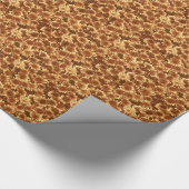 Moderne grafische Dahlia Pattern, bruin en goud Cadeaupapier (Hoek)