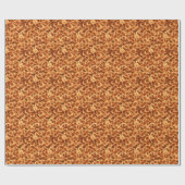 Moderne grafische Dahlia Pattern, bruin en goud Cadeaupapier (Vlak)