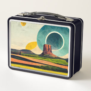 Moderne Grafische Duivels Toren Metalen Lunchbox