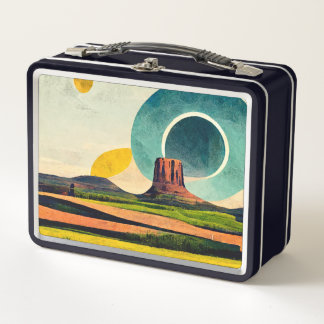 Moderne Grafische Duivels Toren Metalen Lunchbox