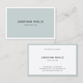 Moderne grafische eenvoudige blauwe groene minimal visitekaartje (Voorkant / Achterkant)