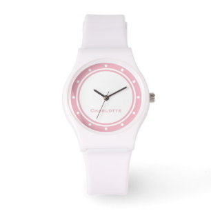 Moderne grafische eenvoudige minimalistische roze  horloge