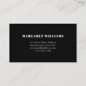 Moderne grafische eenvoudige monogram freelance Pr Visitekaartje (Achterkant)