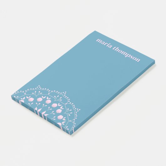 Moderne grafische eenvoudige roze periwinkle Blue, Post-it® Notes (Schuin)