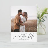 Moderne grafische foto Verticaal opslaan Datum Wit Kaart (Staand voorkant)