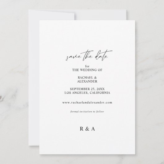 Moderne grafische foto Verticaal opslaan Datum Wit Kaart (Achterkant)