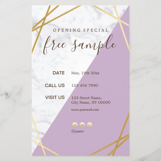 Moderne grafische geometrische goudlegering 5.5x8. flyer (Voorkant)