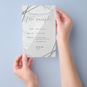 Moderne grafische geometrische marmer Silver 5.5x8 Flyer (Hand)