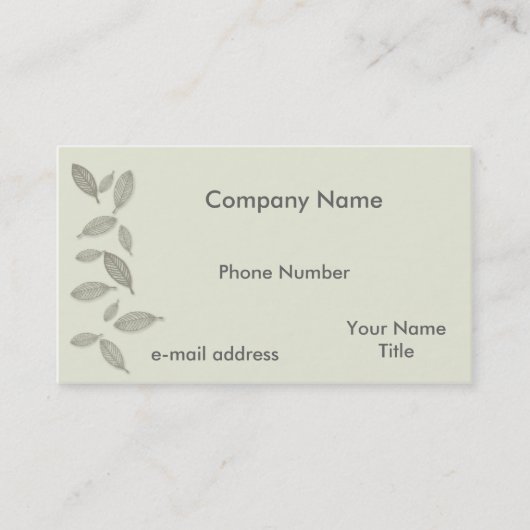 Moderne grafische Ghost-bladeren Visitekaartje (Voorkant)