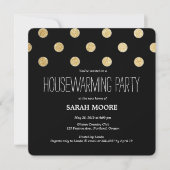 Moderne grafische Glitter Gold Black Housewarming  Kaart (Voorkant)