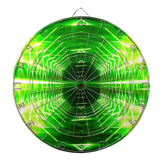Moderne grafische gloed Vortex, Neon Green Dartbord (Voorkant)