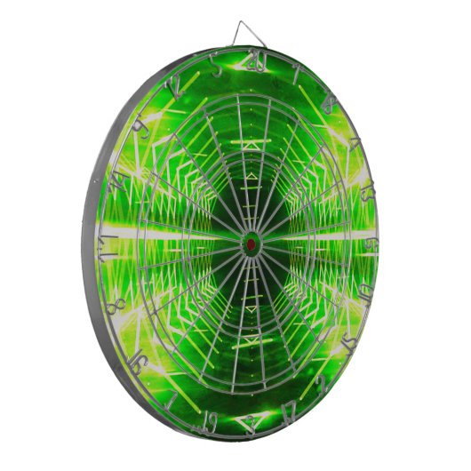Moderne grafische gloed Vortex, Neon Green Dartbord (Voorkant Links)