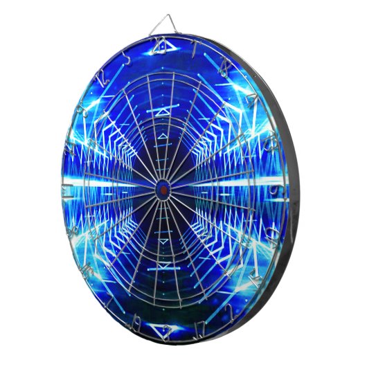 Moderne grafische gloeiende vortex, elektrisch bla dartbord (Voorkant Rechts)