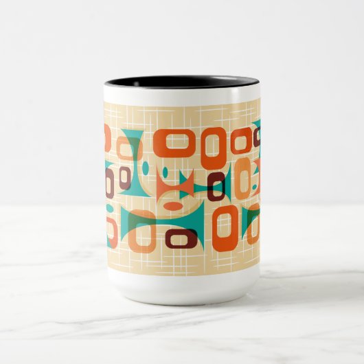 Moderne grafische gogies uit het midden van de eeu mok (Midden)