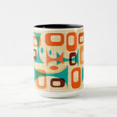 Moderne grafische gogies uit het midden van de eeu mok (Midden)