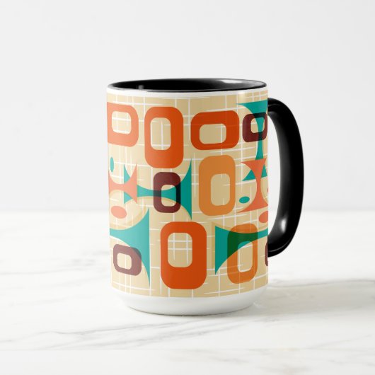 Moderne grafische gogies uit het midden van de eeu mok (Voorkant rechts)