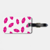 Moderne grafische Gold XOXO Hot Pink Lips Bagagelabel (Achterkant horizontaal)