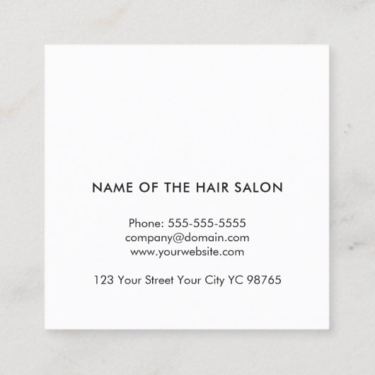 Moderne grafische grijze stripes Faux Gold Hair St Vierkante Visitekaartje (Achterkant)