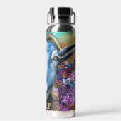 Moderne grafische grootst van alle tijd blauwe gei waterfles (Achterkant)