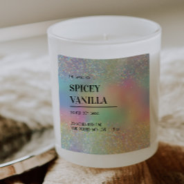 Moderne grafische holografische Glitter Soy Candle Vierkante Sticker
