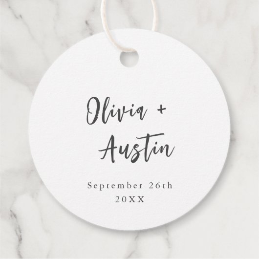 Moderne grafische kaart Dank u het Minimale Wedden Bedankjes Labels (Achterkant)