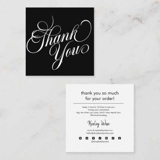 Moderne grafische kaart - Hartelijk dank voor uw z Vierkante Visitekaartje (Voorkant / Achterkant)