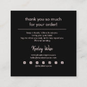 Moderne grafische kaart Hartelijk dank voor uw zak Vierkante Visitekaartje (Achterkant)