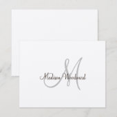 Moderne grafische kaart voor monogram Kraft Flat N Notitiekaartje (Voorkant / Achterkant)