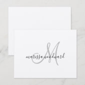 Moderne grafische kaart voor monogram Kraft Flat N Notitiekaartje (Voorkant / Achterkant)