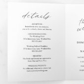 Moderne grafische kalligrafie Eenvoudig elegant hu Drieluik Uitnodiging (Binnenzijde eerst)