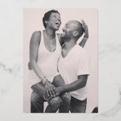 Moderne grafische kalligrafie Eenvoudige foto-brui Folie Uitnodiging (Achterkant)