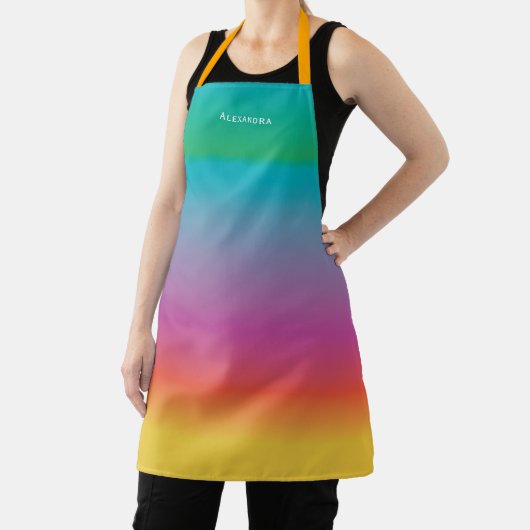 Moderne grafische kleurrijke regenboogombre - Aang Schort (Insitu)