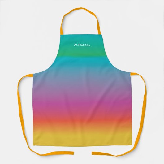 Moderne grafische kleurrijke regenboogombre - Aang Schort (Voorkant)