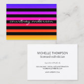 Moderne grafische kleurrijke textuur - zwarte stre visitekaartje (Voorkant / Achterkant)