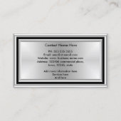Moderne grafische kunstontwerper Silver Black Deco Visitekaartje (Achterkant)