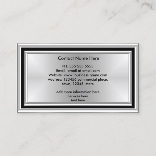 Moderne grafische kunstontwerper Silver Black Deco Visitekaartje (Achterkant)