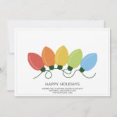 Moderne Grafische Lichtjes Kerstmis Feestdagenkaart (Voorkant)