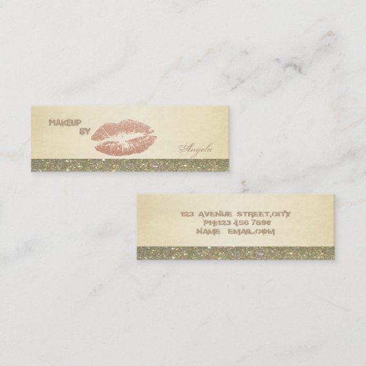 Moderne grafische luxe lips mini visitekaartje (Voorkant / Achterkant)