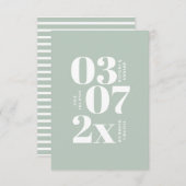 Moderne, grafische minimale bruiloft met de datum (Voorkant / Achterkant)