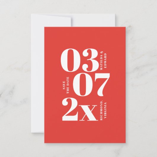 Moderne, grafische minimale bruiloft met de datum (Voorkant)