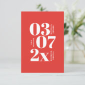 Moderne, grafische minimale bruiloft met de datum (Staand voorkant)