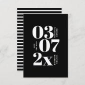 Moderne, grafische minimale bruiloft met de datum (Voorkant / Achterkant)