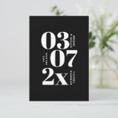 Moderne, grafische minimale bruiloft met de datum (Staand voorkant)