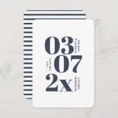 Moderne, grafische minimale bruiloft met de datum (Voorkant / Achterkant)