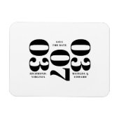 Moderne, grafische minimale bruiloft met de datum magneet (Horizontaal)