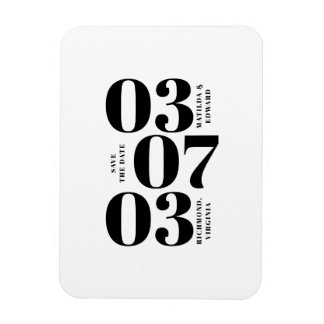 Moderne, grafische minimale bruiloft met de datum magneet