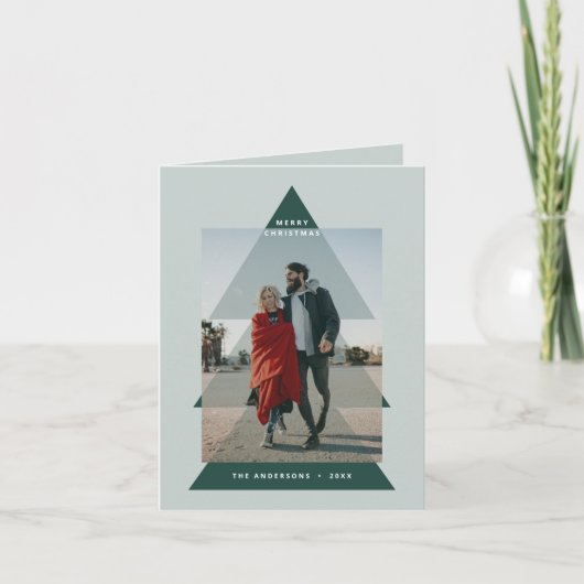 Moderne grafische minimale Kerst-foto Feestdagen Kaart (Voorkant)