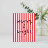 Moderne grafische minimale kerst rood en wit feestdagenkaart (Staand voorkant)